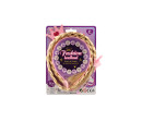 Sada krásy čelenka s copem 65cm plast růžová na kartě 14,5x20cm karneval
