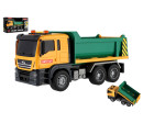 Auto nákladní plast 25cm na setrvačník na baterie se světlem se zvukem v krabici 31x19cm