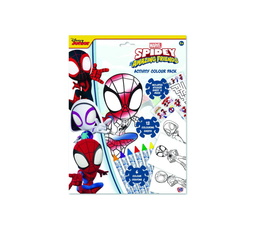 Pracovní listy A4 Spidey s barvami v papírové obálce