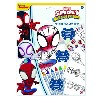 Pracovní listy A4 Spidey s barvami v papírové obálce