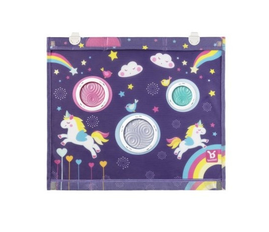 Sluneční clona do auta 45×52 cm – barevná síťovaná clona pro děti od narození, Unicorn