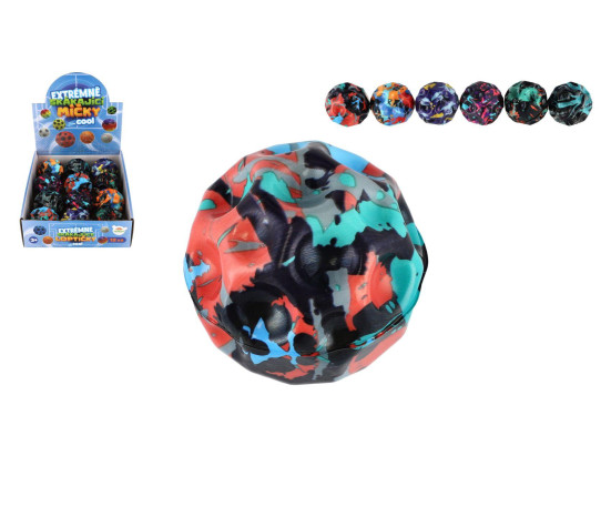 Míček extrémně skákací meteorit pěna 6cm mix barev v sáčku 12ks v boxu