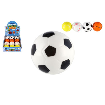 Míček extrémně skákací sportovní pěnový 6cm 4 druhy v sáčku 12 ks v boxu