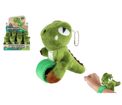 Náramek na ruku dinosaurus plyš/plast 13cm 12ks v boxu