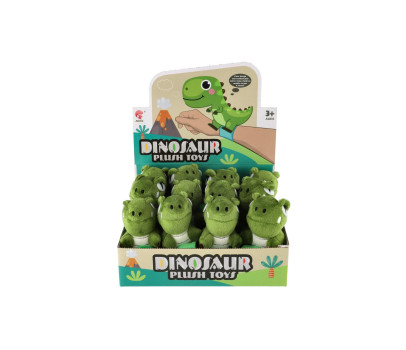 Náramek na ruku dinosaurus plyš/plast 13cm 12ks v boxu