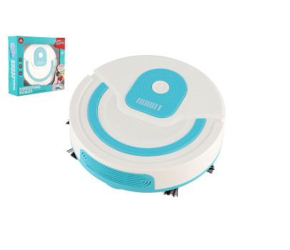 Robotický vysavač plast 17cm na baterie se zvukem v krabici 22x20x6cm