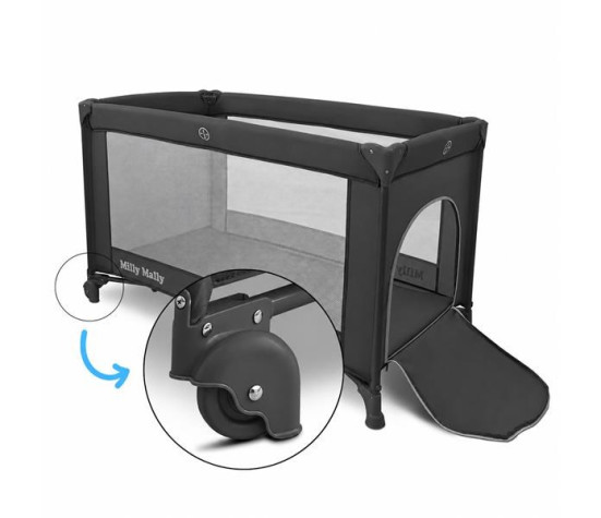 Dětská cestovní postýlka Milly Mally Mirage v přenosné tašce dark grey, Šedá