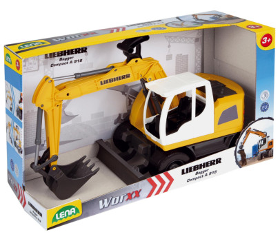 Auto Bagr Worxx plast 48cm 1:15 v krabici Liebherr A918 Litronic