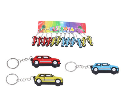 Přívěsek na klíče/Klíčenka auto 12cm 3 barvy 12ks na kartě
