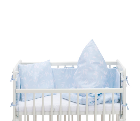 Fillikid Ložní souprava Luxe leaves light blue + matrace