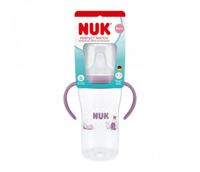 Kojenecká láhev NUK Perfect Match na učení Hippo 260 ml, Fialová