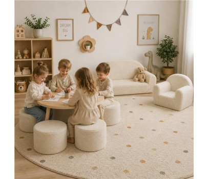 Dětská taburetka New Baby Teddy cream, Smetanová