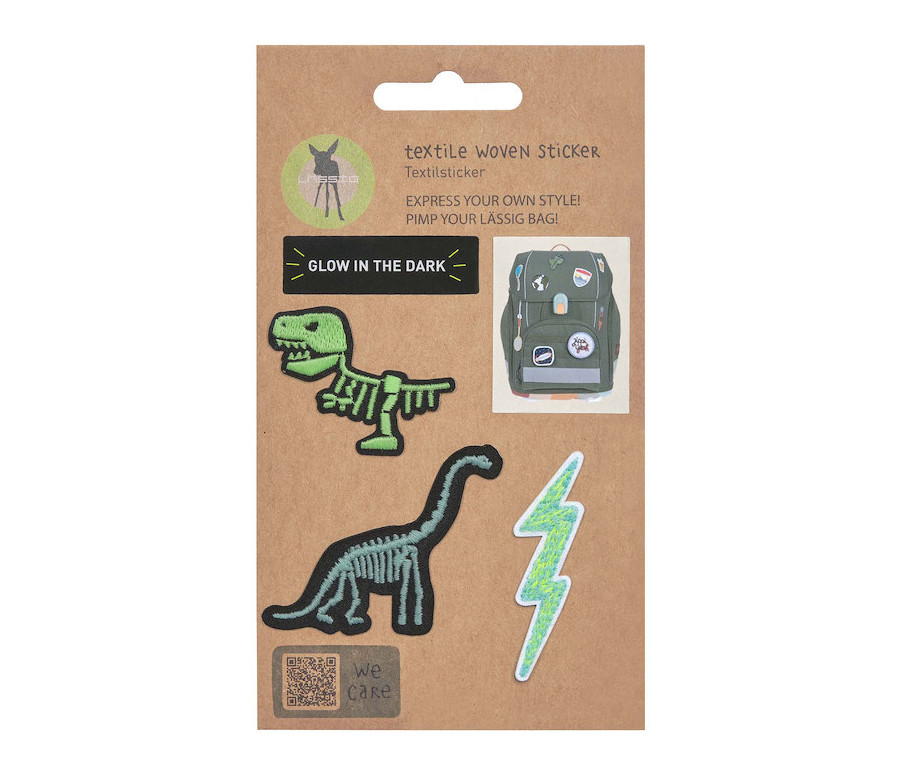 LÄSSIG Textile Woven Sticker Stick on Dino