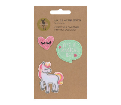 LÄSSIG Textile Woven Sticker Stick on Unicorn