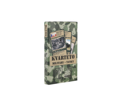 Kvarteto Military Tanky společenská hra - karty 32 kartiček v krabičce 6x11cm