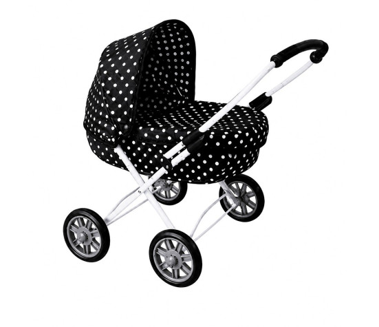 Dětský kočárek pro panenky New Baby Anička black, Černá