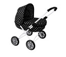 Dětský kočárek pro panenky New Baby Anička black, Černá
