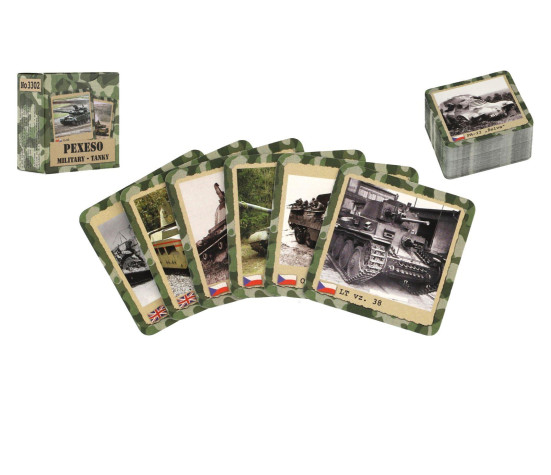 Pexeso Military Tanky společenská hra 80 kartiček v krabičce