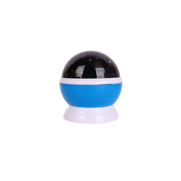 Projektor noční oblohy modrý plast 14x11cm na baterie/USB se světlem v krabici 13x14x13cm