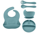 Fillikid Dětská jídelní sada silikon 4-dílný set blue Fillikid Dětská jídelní sada silikon 4-dílný set blue