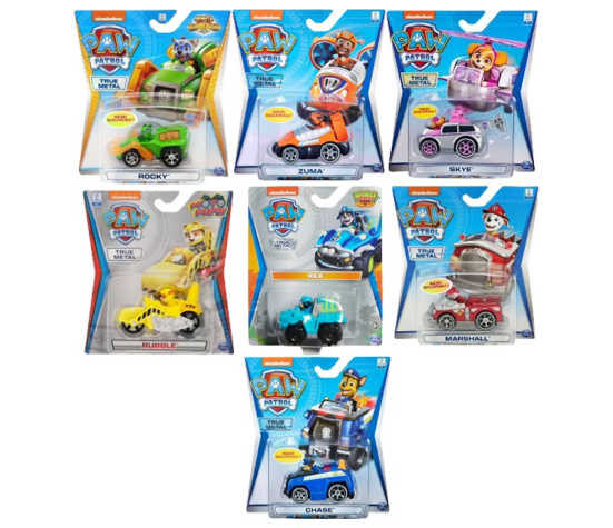 Vozidlo Tlapková patrola/Paw patrol s figurkou mix druhů na kartě 13,5x16,5x4cm