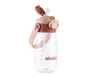 Školní láhev s brčkem Akuku 480 ml mocha, Hnědá Školní láhev s brčkem Akuku 480 ml mocha, Hnědá