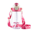Školní láhev s brčkem Akuku 480 ml pink, Růžová