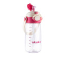 Školní láhev s brčkem Akuku 480 ml pink, Růžová Školní láhev s brčkem Akuku 480 ml pink, Růžová