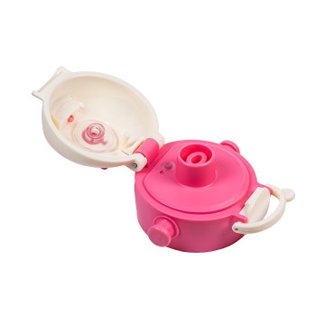 Školní láhev s brčkem Akuku 480 ml pink, Růžová