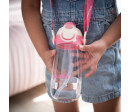 Školní láhev s brčkem Akuku 480 ml pink, Růžová Školní láhev s brčkem Akuku 480 ml pink, Růžová