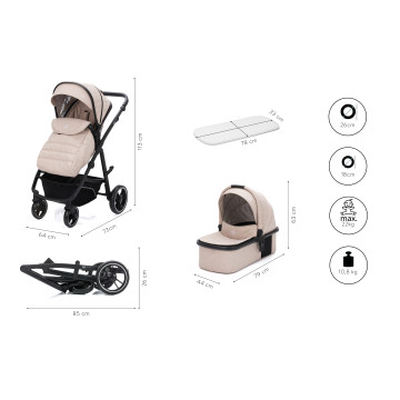 Fillikid Kočárek set Jaguar nature melange
