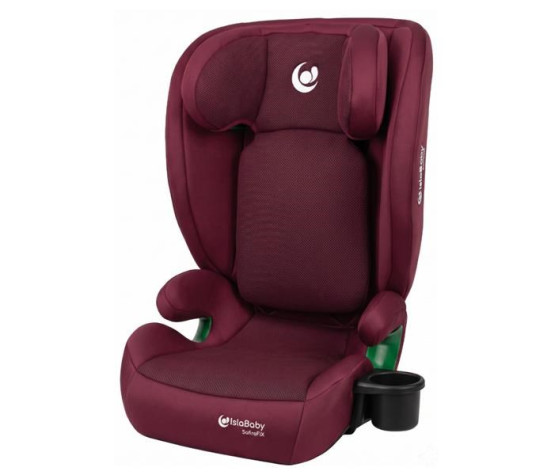 IslaBaby SafiroFix i-Size – autosedačka 100–150 cm, 15–36 kg s ISOFIX | Mesh Burgundy 2026, Červená