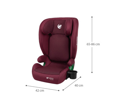 IslaBaby SafiroFix i-Size – autosedačka 100–150 cm, 15–36 kg s ISOFIX | Mesh Burgundy 2026, Červená