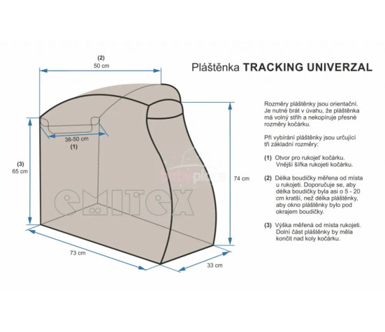 Pláštěnka na kočárek Emitex Tracking Universal