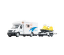 Auto obytné se sněžným skútrem kov/plast 22cm na zpětné natažení v krabičce 24x12x6cm