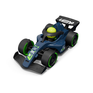 Závodní vůz formule 21cm s figurkou tmavě modrá v krabici 22x10,5x11cm 24m+