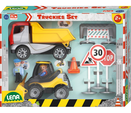Stavební sada Truckies v krabici 40x30x10cm 24m+