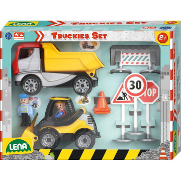 Stavební sada Truckies v krabici 40x30x10cm 24m+