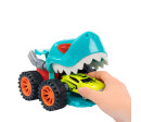 Auto dinosarus 18cm na volný chod vystřelující autíčko 2 barvy v krabici 22x16x13cm
