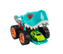 Auto dinosarus 18cm na volný chod vystřelující autíčko 2 barvy v krabici 22x16x13cm