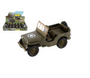 Auto Welly Jeep 1941 Willys MB terénní vojenské plast/kov 10cm zpětné natažení 12ks v boxu