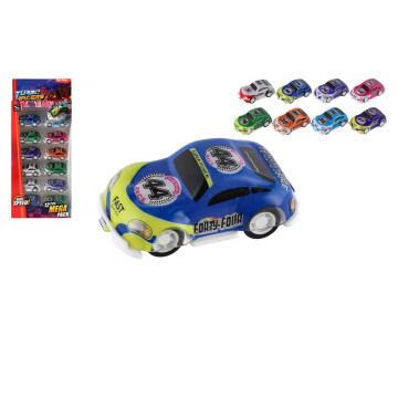 Sada auta mini závodní 12ks plast 5cm na zpětné natažení v krabičce 13x25x3,5cm