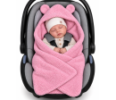 Fusák, deka s kapucí do autosedačky Beránek, Baby Nellys - pudrová, růžová