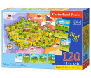 Puzzle Mapa České republiky 120 dílků + 14 kvízů naučné 40x28cm v krabici