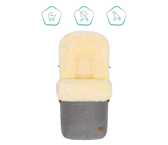 Fillikid Fusak zimní z jehněčí kožešiny Bernina lightgrey melange