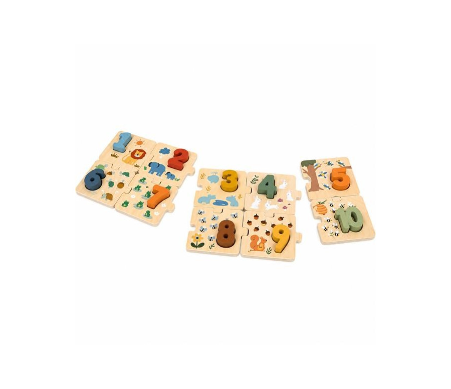 Dřevěné puzzle s čísly pro nejmenší Baby Mix Dřevěné puzzle s čísly pro nejmenší Baby Mix