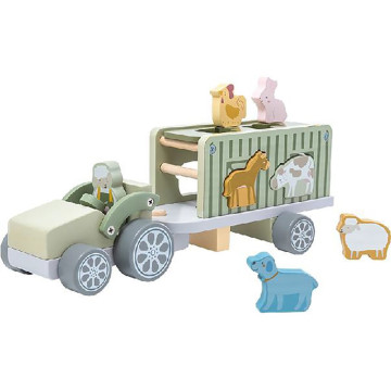 Dřevně nákladní auto Safari s kostkami Baby Mix