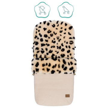 Fillikid Fusak zimní z merino jehněčí kožešiny Bernina snow Leopard Nature