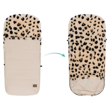 Fillikid Fusak zimní z merino jehněčí kožešiny Bernina snow Leopard Nature