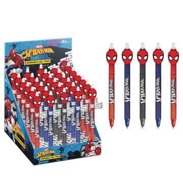 Tužka/pero gumovací Spiderman 15cm 5 druhů 30ks v boxu